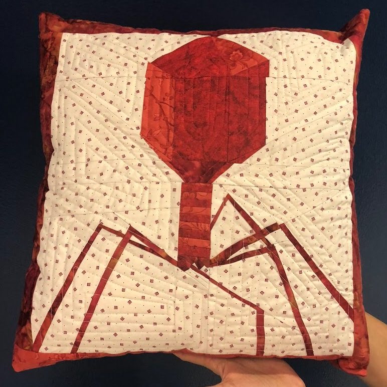 Red phage pillow given to Alan Dove